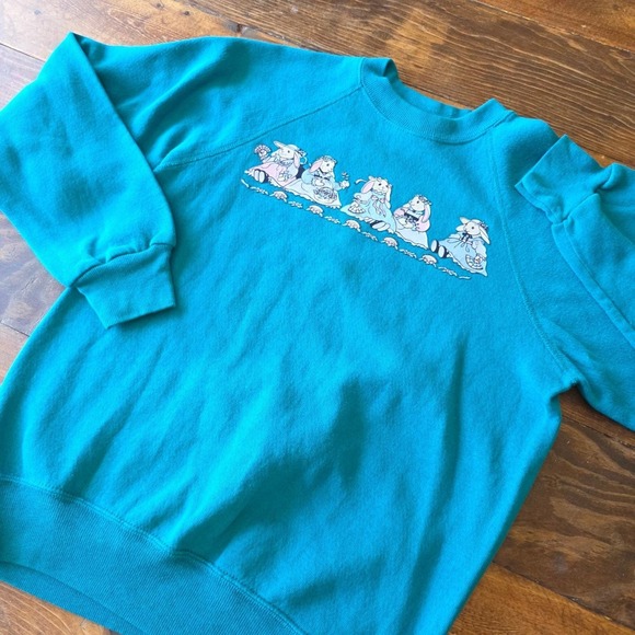 Sturdy Sweats by Lee‎ small Vintage Bunny Rabbit Graphic Crewneck Sweatshirt - Picture 2 of 6
